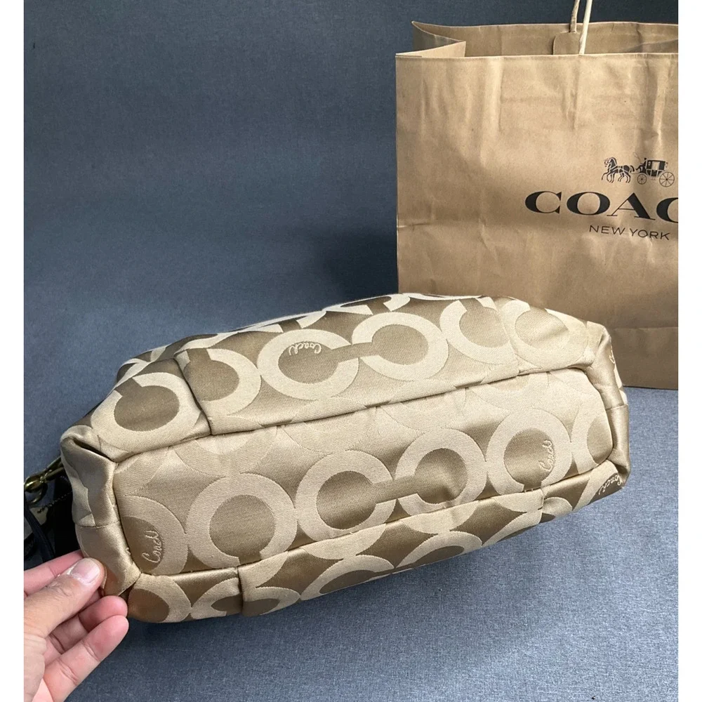 Coach Madison Op Art Metallic Maggie Shoulder Bag Purse F1276-21121 Jacquard